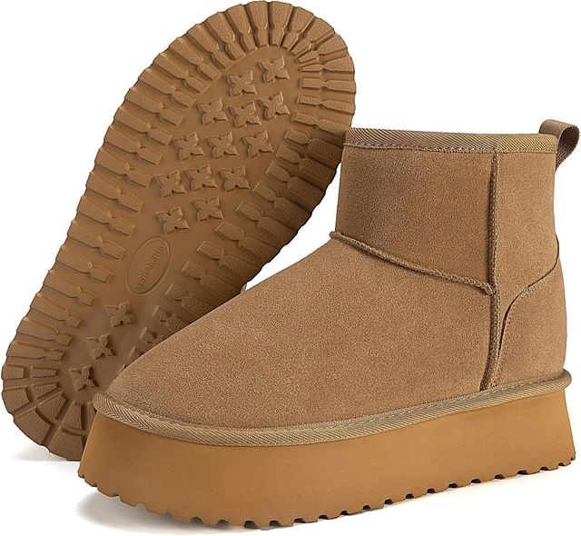 Imagen de la oferta: Mishansha Zapatos de Invierno Mujer Forrado Botas de Invierno Caliente Antideslizante Botas de Nieve Mujer, Tallas 36-42