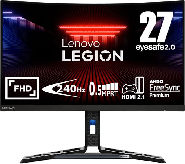 Imagen de la oferta: Lenovo Legion R27fc-30 - Monitor Gaming Curvo de 27'' FullHD con EyeSafe (VA, 240Hz, 0.5ms, HDMI+DP, FreeSync, Altavoces) Ajuste de inclinacióltura/Pivot/Giro - Negro