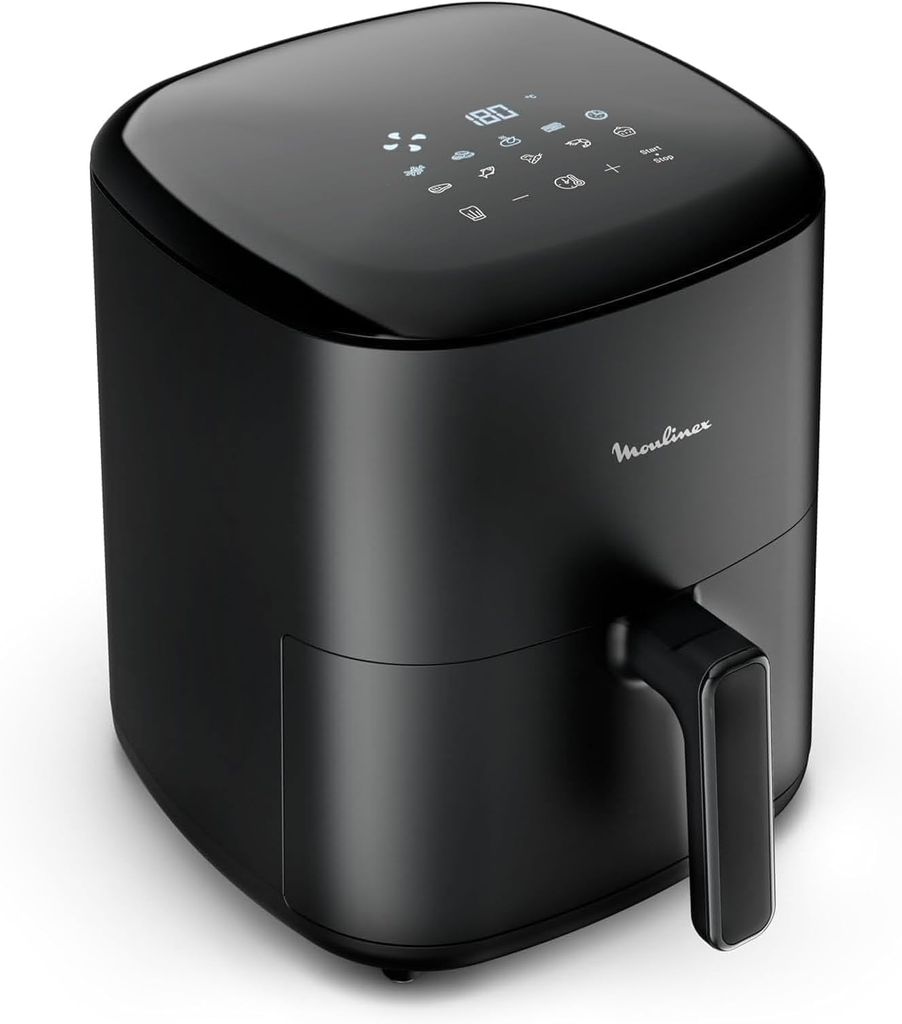 Imagen de: Moulinex Easy Fry Max 5L – Freidora aire para cocinar en poco tiempo, ahorro energético hasta 70%, panel control intuitivo, 10 programas automáticos, para 6 personas, recetario digital, EZ2458