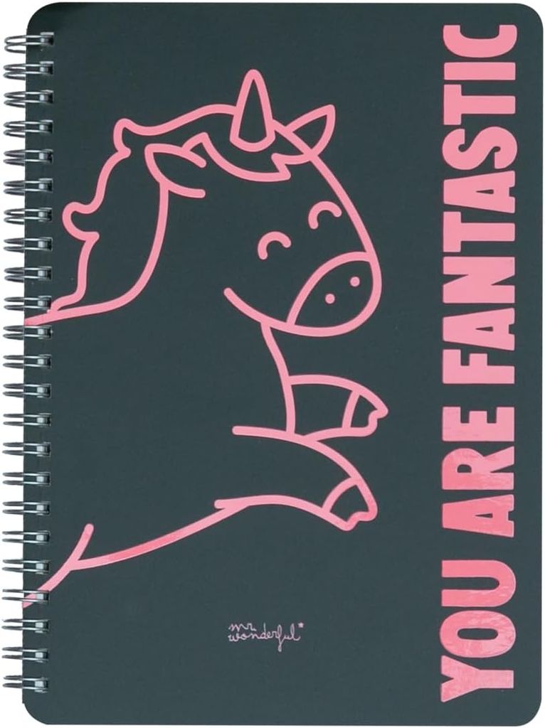 Imagen de: Mr. Wonderful - Libreta a5 unicornio negra you are fantastic