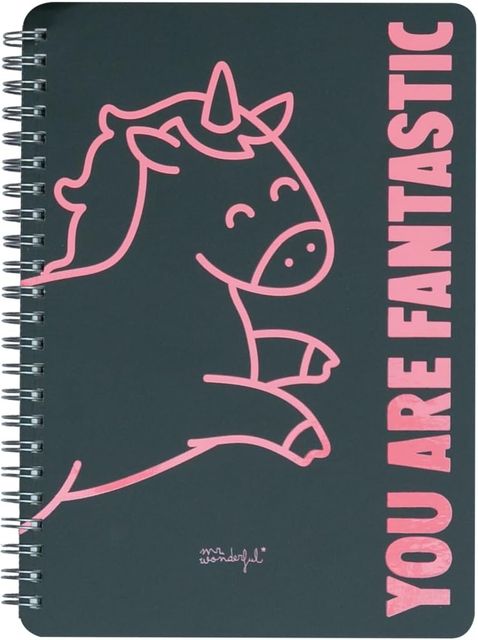 Imagen de la oferta: Mr. Wonderful - Libreta a5 unicornio negra you are fantastic