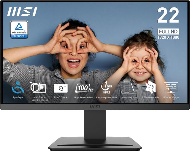 Imagen de la oferta: MSI Pro MP223 E2 Monitor Profesional Full HD de 21.45", Resolución 1920 x 1080, 100Hz, Pantalla Agradable a la Vista, inclinación Ajustable, HDMI 1.4b, Display Port 1.2a, Negro