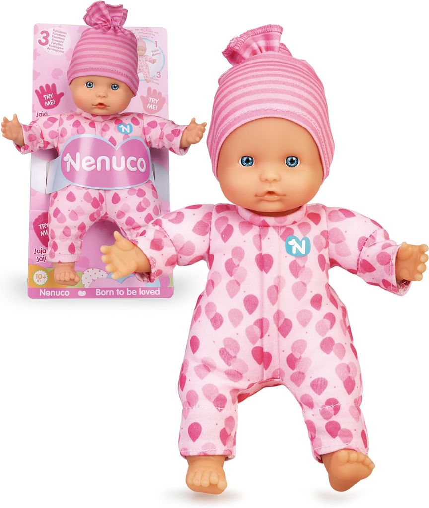 Imagen de: NENUCO - Muñeco Blandito 3 Funciones, Hace Sonidos de bebé, para niños a Partir de 10 Meses, (Famosa NFN85000)