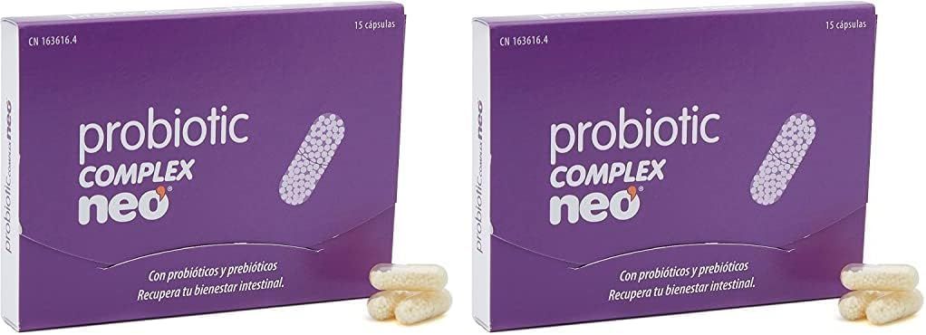 Imagen de: NEO | Probiotic Complex | 15 Cápsulas | Con Microgránulos a Base de Probióticos y Prebióticos | Mejora las Funciones Digestivas | Ayuda al Bienestar Intestinal (Paquete de 2)