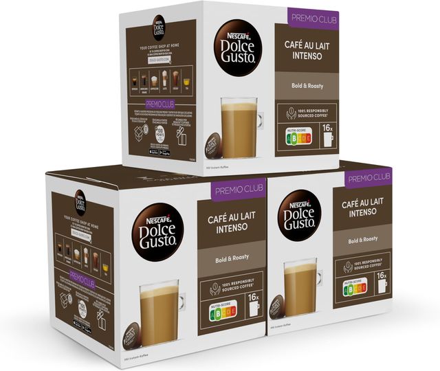 Imagen de la oferta: NESCAFÉ Dolce Gusto Café con Leche intenso - Cápsulas de Café, 48 Cápsulas (3 x 16) - Intensidad 9 - Originales para cafeteras Dolce Gusto