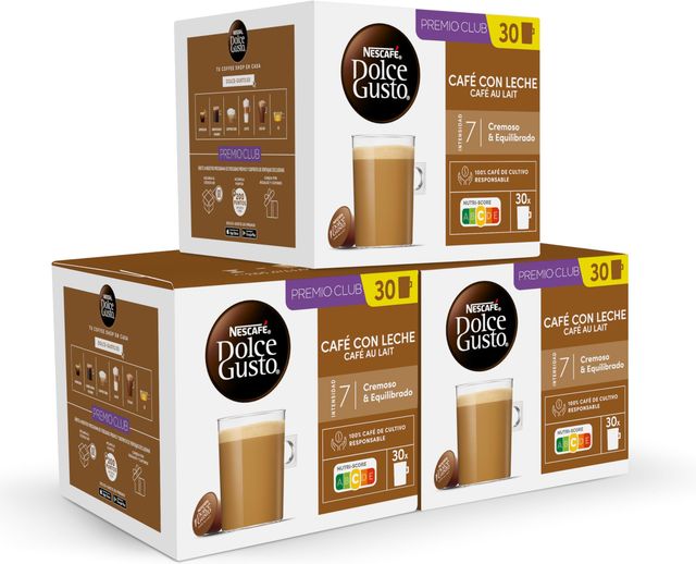 Imagen de la oferta: NESCAFÉ Dolce Gusto Café con Leche - Cápsulas de Café, 90 Cápsulas (3 x 30) - Intensidad 7 - Originales para cafeteras Dolce Gusto