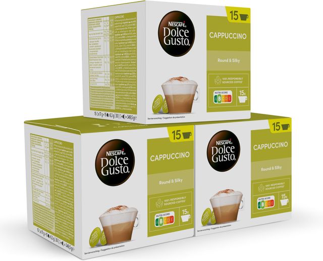 Imagen de la oferta: NESCAFÉ Dolce Gusto Cappuccino - Cápsulas de Café, 90 Cápsulas (3 x 30) - 45 taza de café - Clásico Italiano - Originales para cafeteras Dolce Gusto