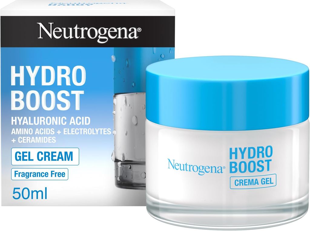Imagen de: Neutrogena Hydro Boost Crema Gel (50 ml), crema hidratante facial apta para pieles sensibles, crema para el cuidado facial con ácido hialurónico