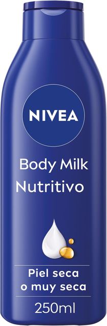 Imagen de la oferta: NIVEA Body Milk Nutritivo (1 x 250 ml), leche corporal que hidrata durante 72 h, crema hidratante corporal con aceite de almendras y ácido hialurónico, para piel seca