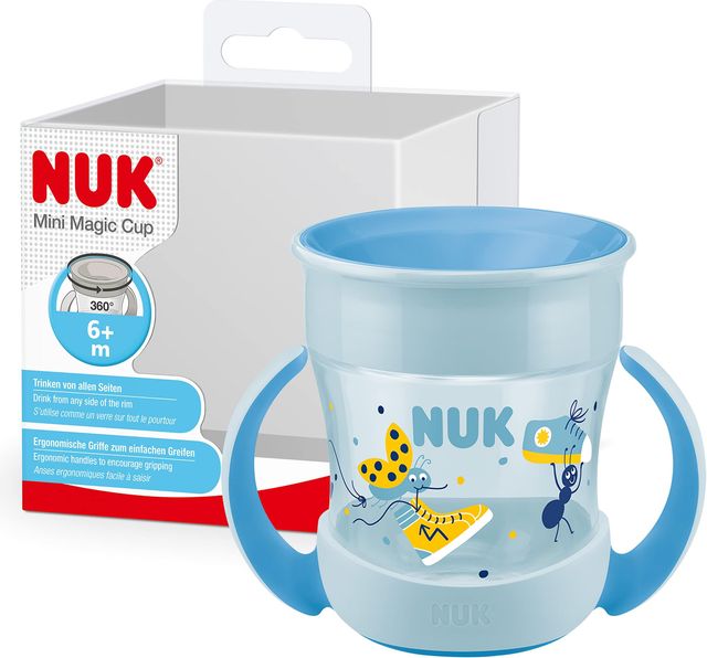 Imagen de la oferta: NUK Mini Magic 10255605 - Taza de entrenamiento para sorber | borde antiderrames de 360° | para bebés a partir de 6 meses | asas de fácil agarre | sin BPA | 160 ml | motivo de mariquitas