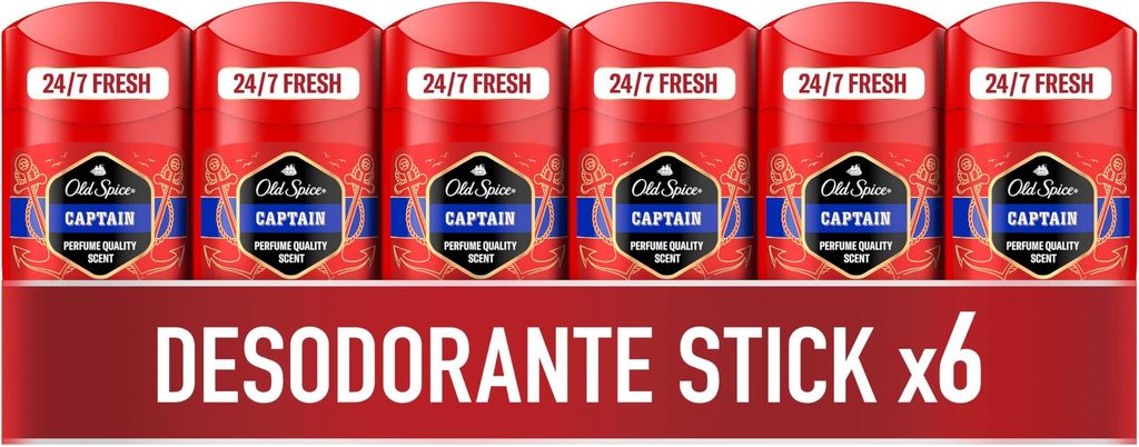 Imagen de: Old Spice Capitán Desodorante En Barra Para Hombres 50 ml, 6 pack