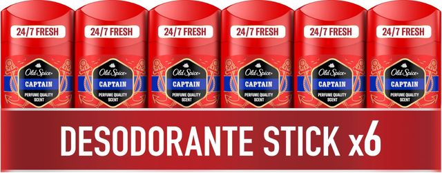 Imagen de la oferta: Old Spice Capitán Desodorante En Barra Para Hombres 50 ml, 6 pack