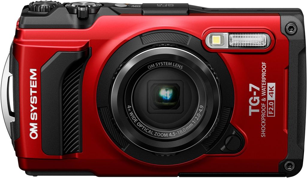 Imagen de: OM SYSTEM Cámara Tough TG-7, 12 MP, Resistente al Agua y a los Golpes, Modos de Disparo subacuático y Macro, vídeo 4K, Zoom Angular de 4X (sucesora de la Olympus TG-6), Rojo