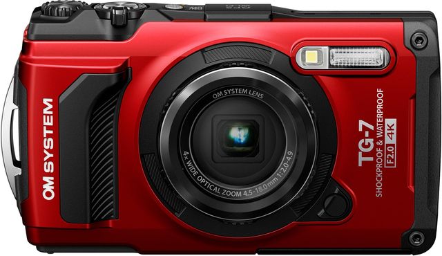 Imagen de la oferta: OM SYSTEM Cámara Tough TG-7, 12 MP, Resistente al Agua y a los Golpes, Modos de Disparo subacuático y Macro, vídeo 4K, Zoom Angular de 4X (sucesora de la Olympus TG-6), Rojo