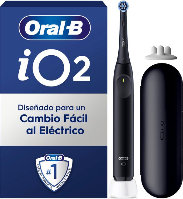 Imagen de la oferta: Oral-B iO 2 Cepillo de Dientes Eléctrico Negro Noche, 1 Cabezal, 1 Estuche De Viaje, 1 Portarrecambios, 3 Modos De Cepillado, Sensor De Presión y Temporizador, Diseñado por Braun