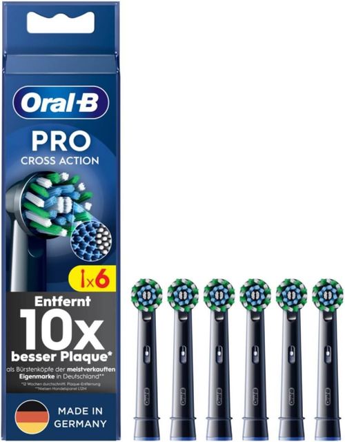 Imagen de la oferta: Oral-B Pro CrossAction - Cabezales para cepillo de dientes eléctrico, 6 unidades, limpieza superior con innovadoras cerdas en forma de X, accesorio original Oral-B para cepillo de dientes, fabricado
