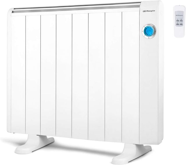 Imagen de la oferta: Orbegozo RRE 1510 A, Emisor térmico bajo consumo, 1500 W, 8 elementos reales, aluminio, mando a distancia, funcionamiento programable,botón de desconexión total, pared o pie, color blanco