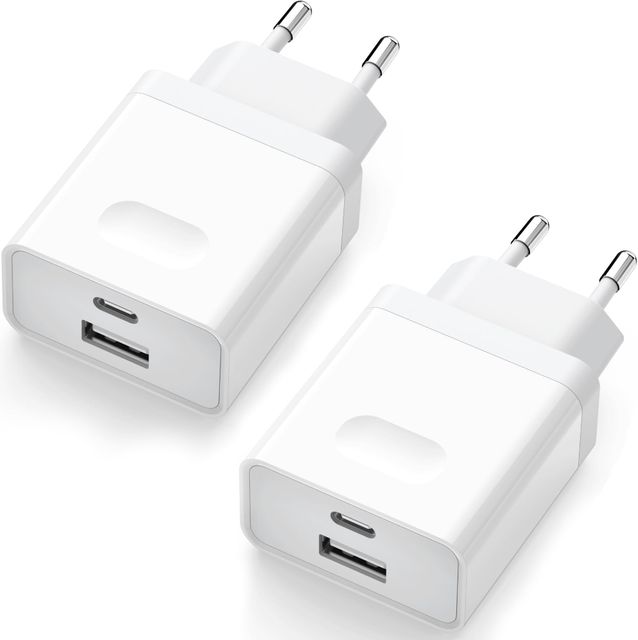 Imagen de la oferta: 2Pcs Cargador USB C, Enchufe 20W Compatible for iPhone 16 15 14 13 12 11 Pro MAX SE XS XR 8 7 Plus Mini SE, Galaxy, Pixel. Carga Rapida Tipo C Charger Movil Adaptador Multi Cabezal Corriente Wufuera