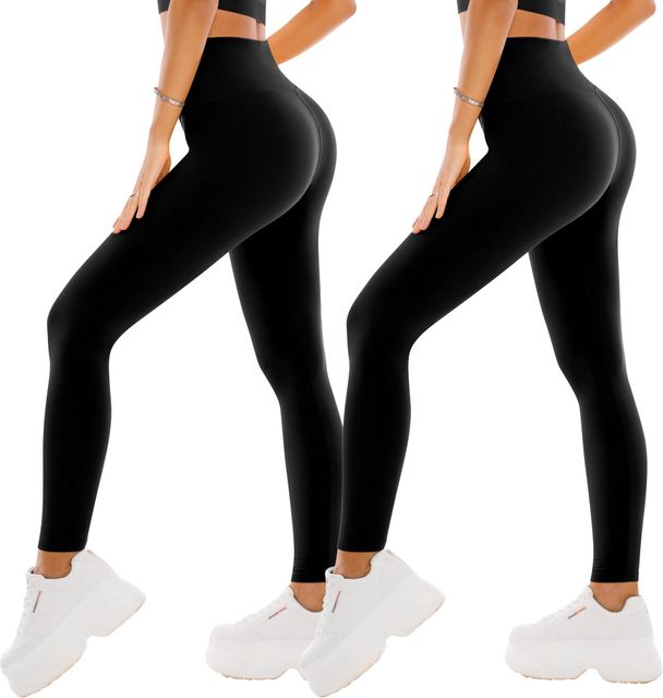Imagen de la oferta: SINOPHANT 2 Leggins Mujer Pantalon Yoga Mallas Deporte Leggings Suaves Elásticos de Cintura Alta Pilates