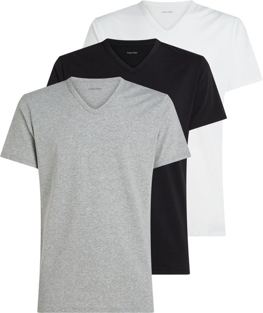Imagen de la oferta: Calvin Klein Camisetas de Manga Corta Hombre Pack de 3 con Cuello de Pico