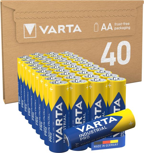 Imagen de la oferta: VARTA Pilas AA, paquete de 40, Industrial Pro, Baterías Alcalinas, 1,5V, paquete de almacenamiento de embalaje ecológico, Made in Germany [Exclusivo en Amazon]