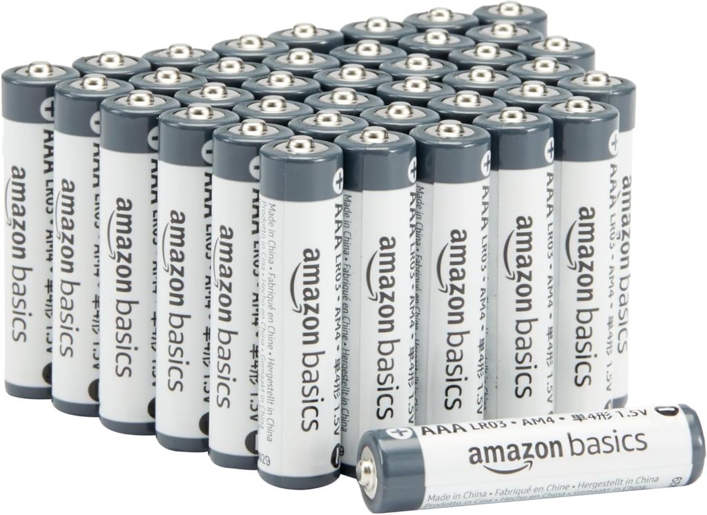 Imagen de: Amazon Basics - Paquete de 40 pilas industriales alcalinas AAA, 1,5 voltios, vida útil de 5 años