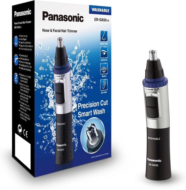 Imagen de la oferta: Panasonic ER-GN30-K503 Recortadora De Vello Facial para Nariz y Orejas, Húmedo/Seco, Cuchilla Hipoalergénica de Doble Filo, Sistema de Limpieza Vortex, Inalámbrico, Negro