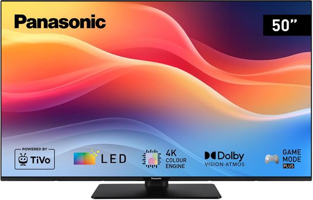 Imagen de la oferta: Panasonic TB-50W61AEZ, Serie W61, Smart TV LED 4K Ultra HD de 50 Pulgadas, 2025, TiVo, Dolby Vision y Atmos, Modo Juego Plus, Alexa y Control por Voz de Google, Negro