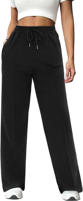 Imagen de la oferta: Pantalón Chándal Mujer Algodón Pantalones Deportivos Largos Pantalon con Bolsillos Elástica Cordón Jogger para Casual Correr Jogging