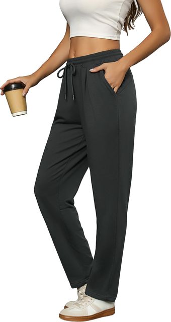 Imagen de la oferta: Litherday Pantalón Deportivo Mujer Algodón con Cintura Elástica y Cordón Pantalón Chándal Mujer Cómodo para Casa Deporte Yoga Running S-XXL