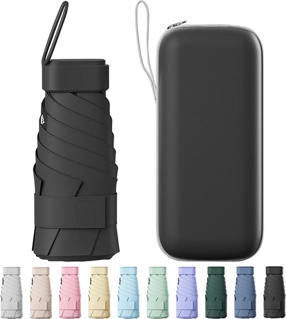 Imagen de la oferta: Paraguas de Viaje Plegable - Ultra Compacto y Portátil, Impermeable con Protección UV 99% para Hombre y Mujer