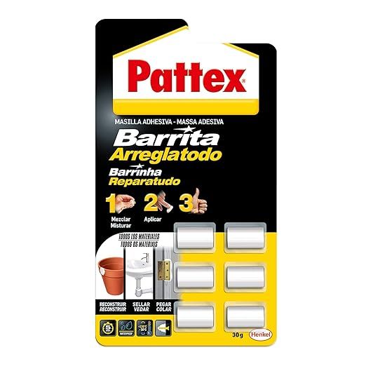 Imagen de la oferta: Pattex 1863218 Barrita arreglatodo, masilla adhesiva sella, pega, monodosis 6 x 5 gr