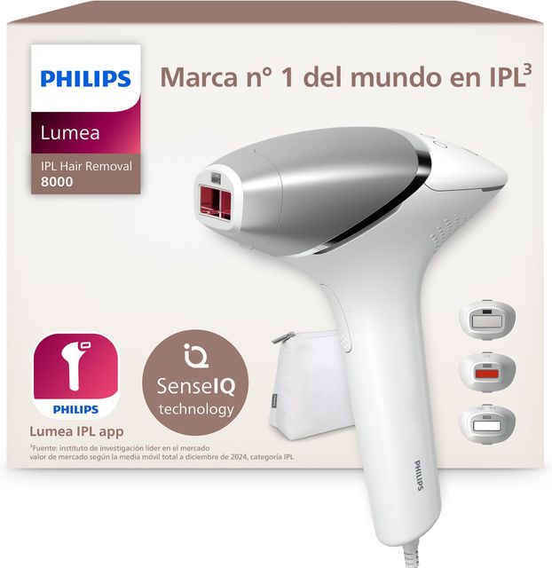 Imagen de la oferta: Philips Lumea serie 8000, dispositivo de depilación IPL, alternativa al láser, SenseIQ, 3 accesorios para cuerpo, cara y zonas de precisión, BRI946/00