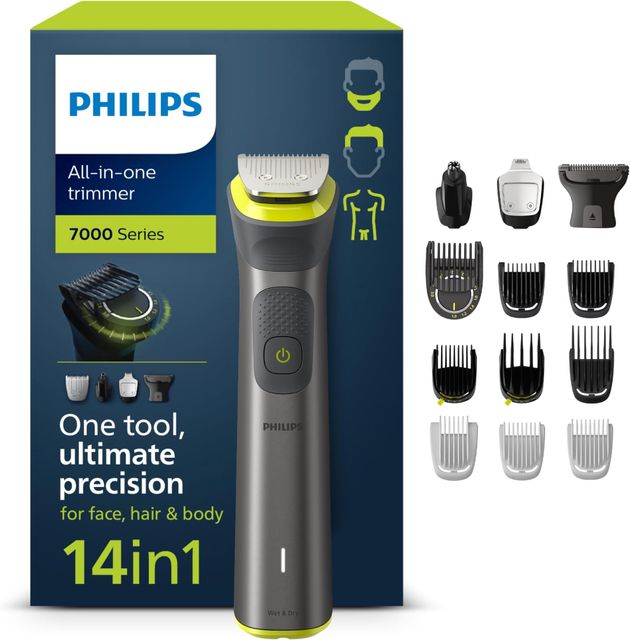 Imagen de la oferta: Philips Recortadora de Barba Serie 7000, Máquina Cortar Pelo, Cortapelos Hombre, Kit 14 en 1 Para Cara, Pelo, Orejas, Nariz y Cuerpo,120min de uso, En Seco y Húmedo, Recargable, Funda, MG7930/15