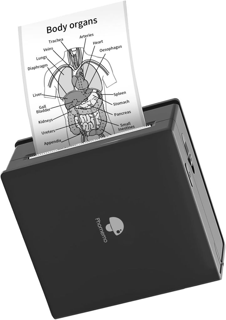Imagen de: Phomemo M02 Mini Impresora - Impresora térmica portátil Bluetooth Impresora de bolsillo compatible con iOS + Android para organizar documentos, impresión de listas de trabajo, imagen en blanco y negro