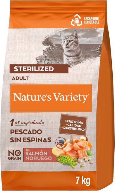 Imagen de la oferta: Nature's Variety No Grain Pienso para Gatos Esterilizados con Salmón Noruego - 7kg