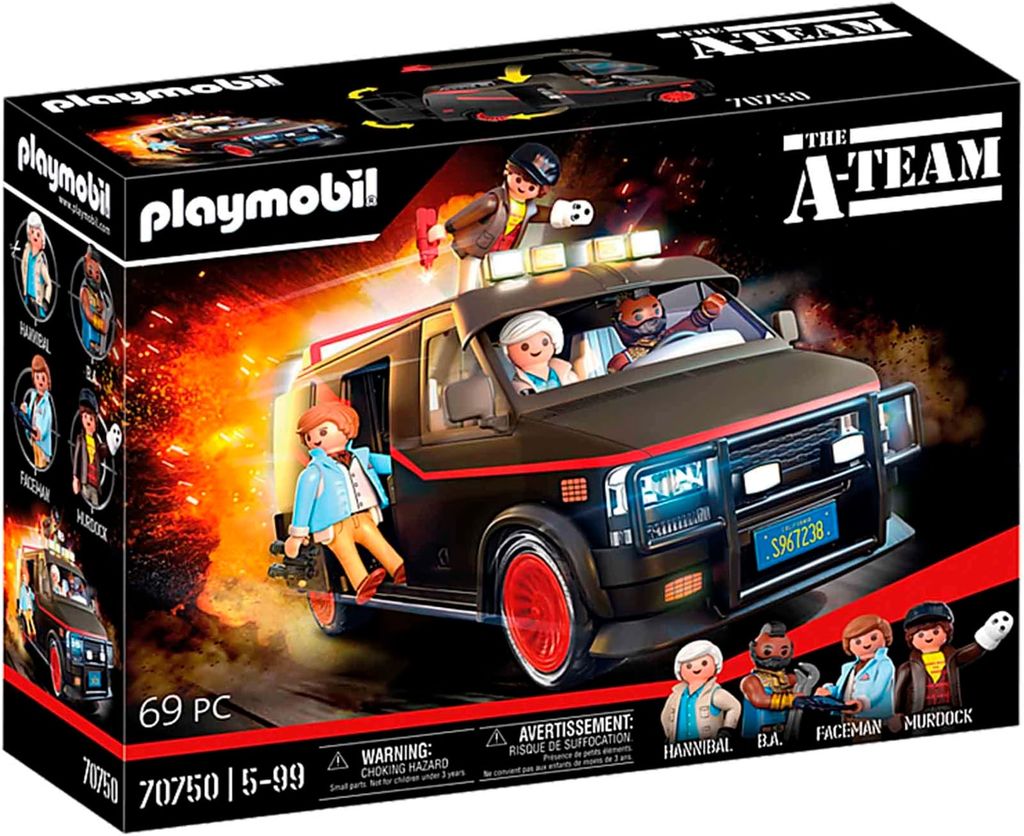 Imagen de: PLAYMOBIL 70750 La Furgoneta del Equipo A, Diseño icónico para Fans, coleccionistas y niños, de 5 a 99 años