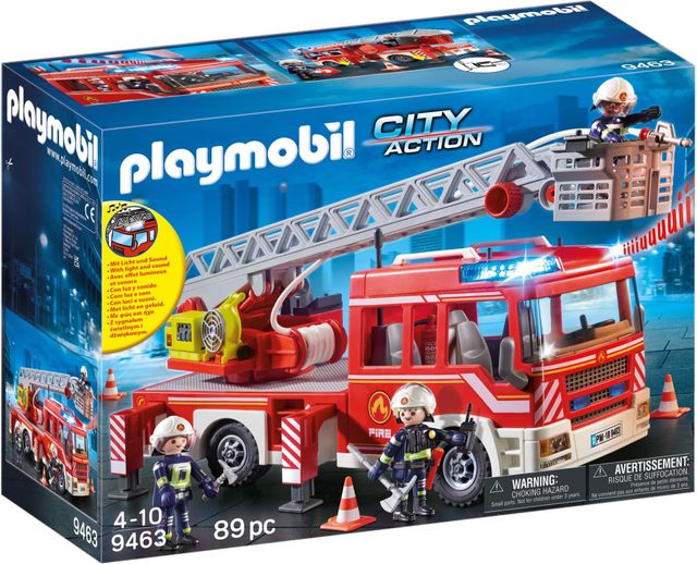Imagen de la oferta: PLAYMOBIL City Action 9463 Camión de Bomberos con Escalera, Luces y Sonido, A Partir de 5 años