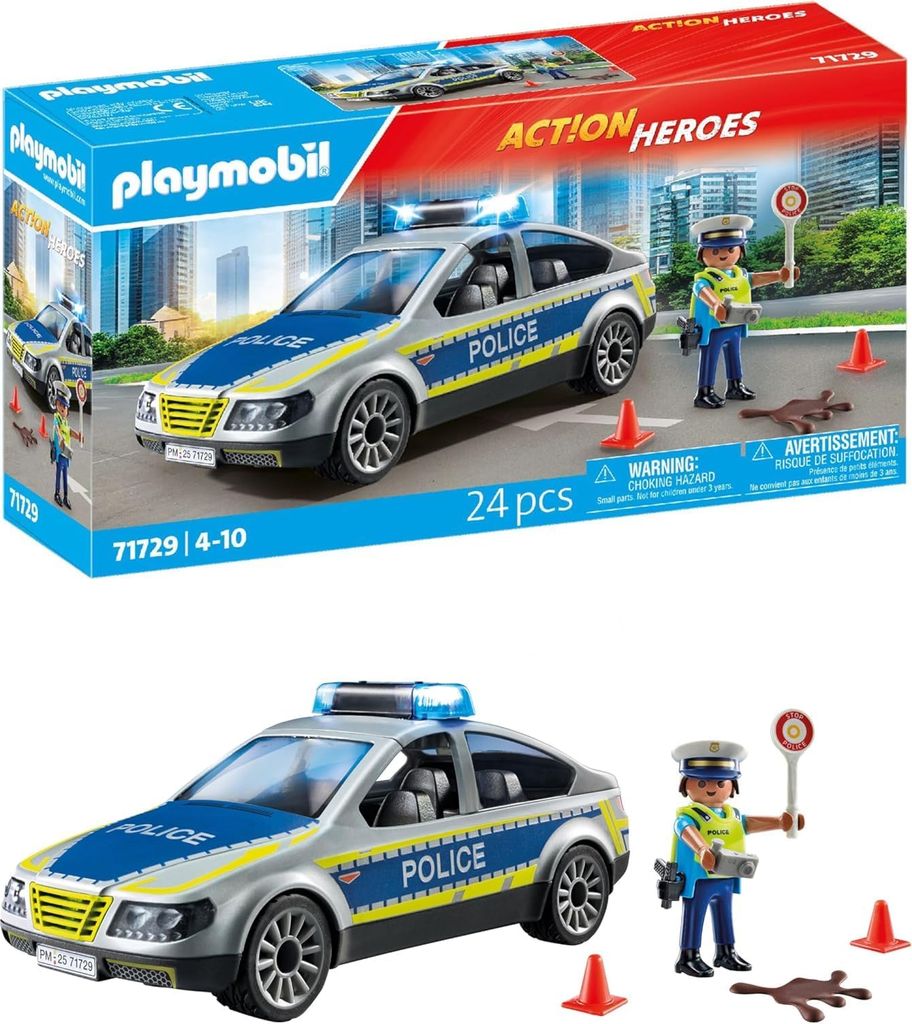 Imagen de: PLAYMOBIL | Action Heroes | Patrulla de Policía | Coche de Policía | Coche de Juguete | Juguete para niños y niñas a Partir de 4 años | 71729