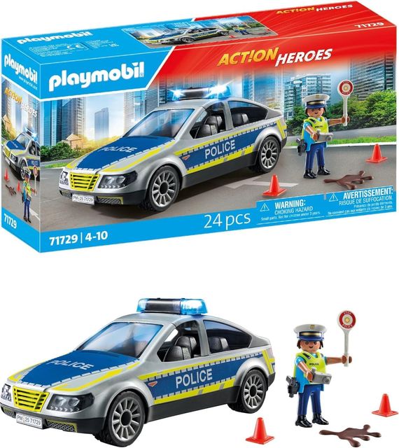 Imagen de la oferta: PLAYMOBIL | Action Heroes | Patrulla de Policía | Coche de Policía | Coche de Juguete | Juguete para niños y niñas a Partir de 4 años | 71729