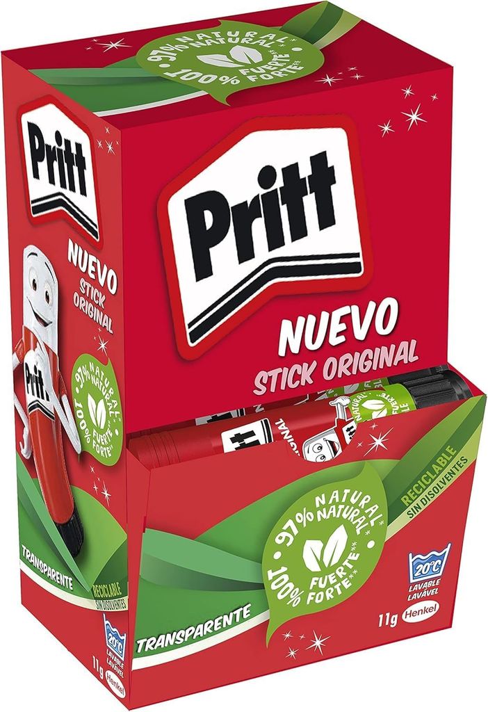 Imagen de: Pritt Barra Adhesiva, pegamento infantil seguro para niños para hacer manualidades, cola universal de adhesión fuerte para estuche escolar y oficina, 15x11 g Pritt Stick