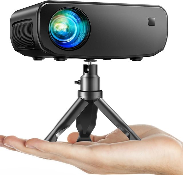 Imagen de la oferta: Proyector ELEPHAS WiFi Mini proyector 15000 Lux 1080P HD Proyector portátil Compatible con iOS/Android/Tablet/HDMI/TV Stick/USB (trípode incluidos)