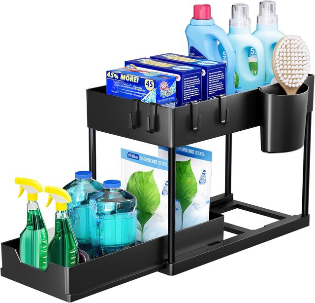 Imagen de la oferta: Puricon Estantería Bajo Fregadero, Estante Organizador Mueble Bajo Fregadero Cocina Lavabo -1 Unidad