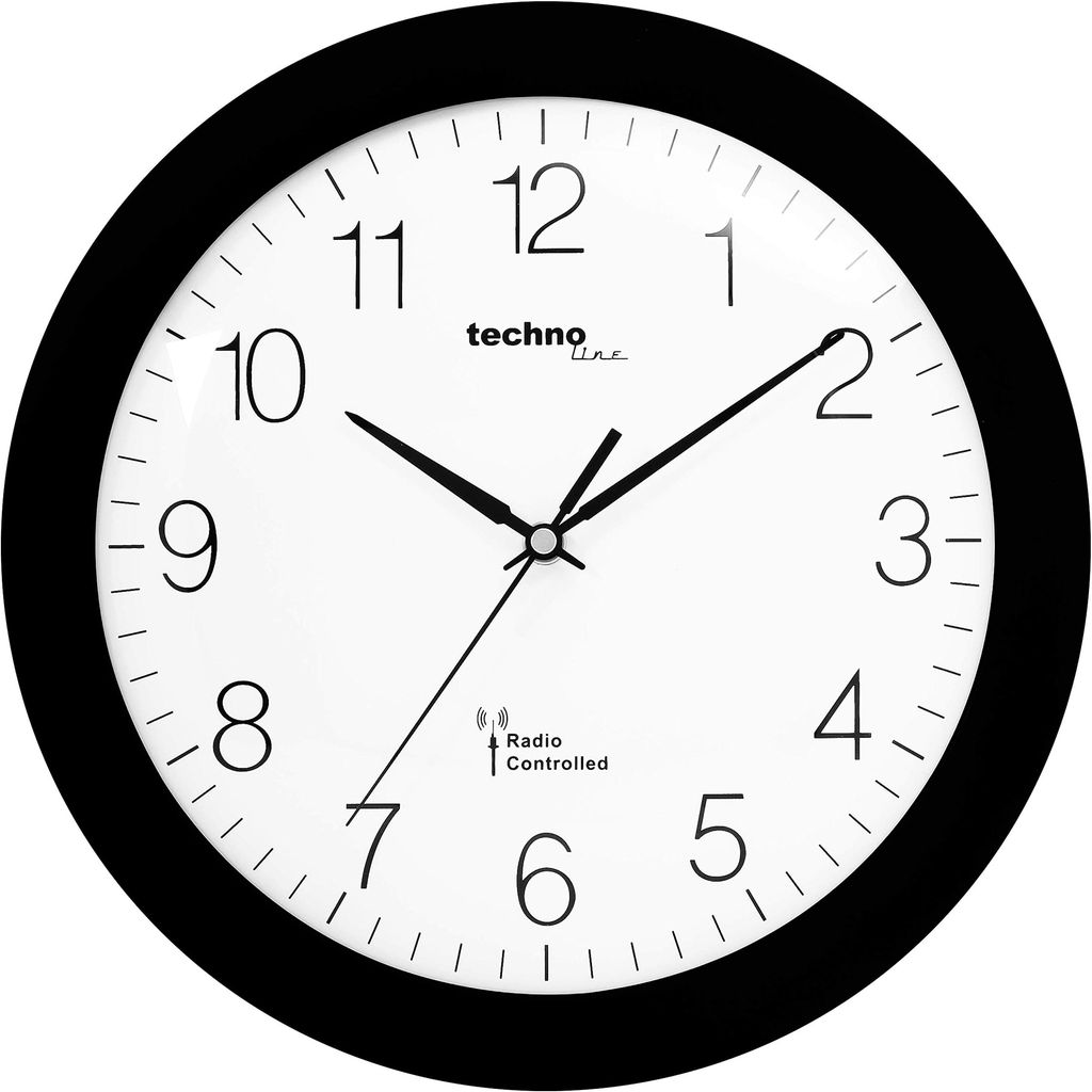 Imagen de: techno line WT 8000 - Reloj de Pared Radiocontrolado, Color Negro
