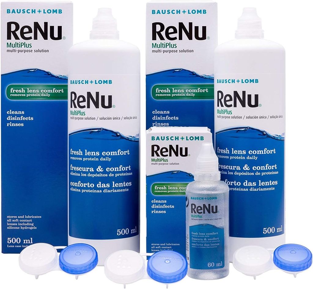 Imagen de: Renu Bausch + Lomb MultiPlus Solución Única 2 x 500ml + 60ml gratis para lentes de contacto blandas