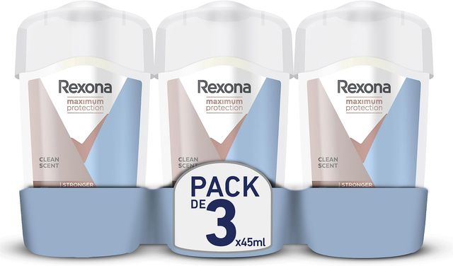 Imagen de la oferta: Rexona Maximum Protection Desodorante para mujer en barra Antitranspirante Clean Scent, 45 ml (Paquete de 3)