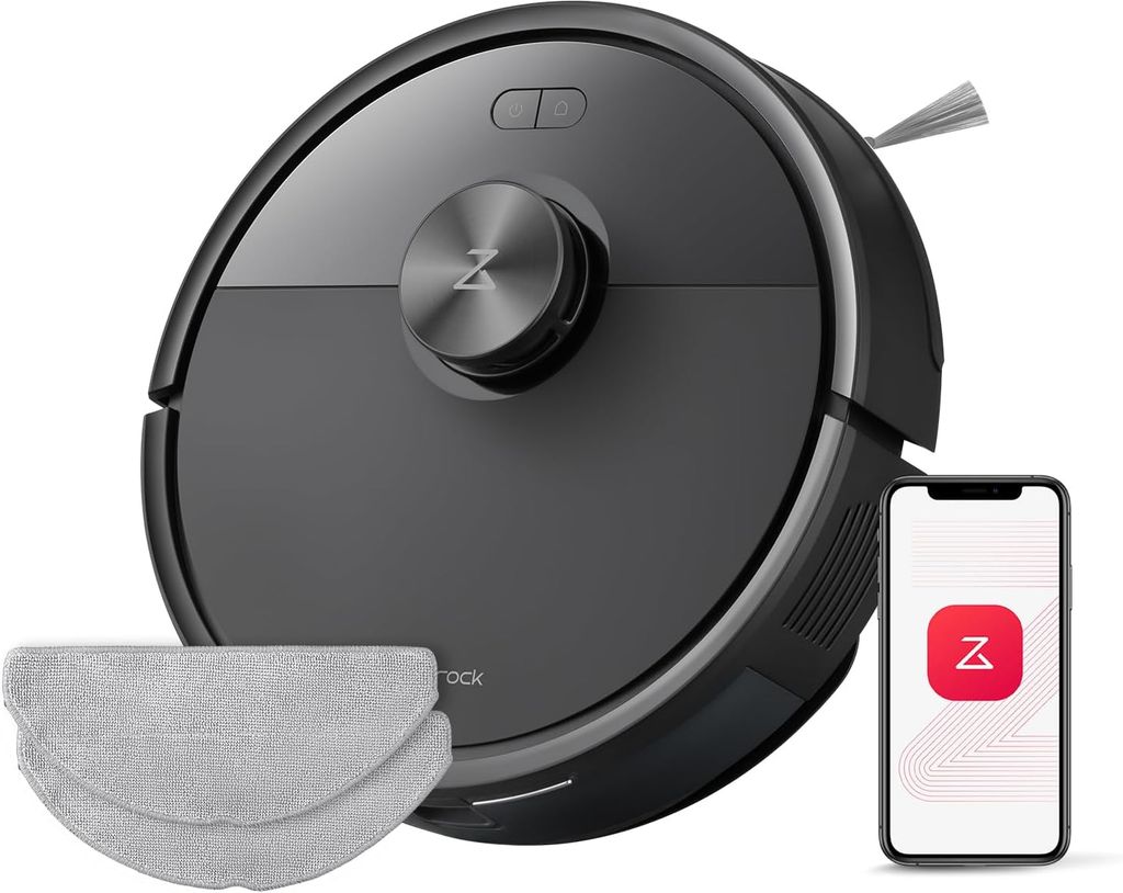 Imagen de: roborock Q7 M5 Robot Aspirador y Fregasuelos 2 en 1 de 10000 Pa, Robot Vacuum con Doble Sistema Antienredos, Navegación PreciSense LiDAR, Controlado por App y Comando por Voz (Negro Set)
