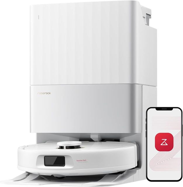 Imagen de la oferta: roborock Qrevo S5V Robot Aspirador 12,000Pa de Succión, Doble Cepillo Anti Enredos, Evitación Inteligente de Obstáculos, Doble Mopa Giratoria Elevable, Auto Vaciado y Rellenado, Blanco