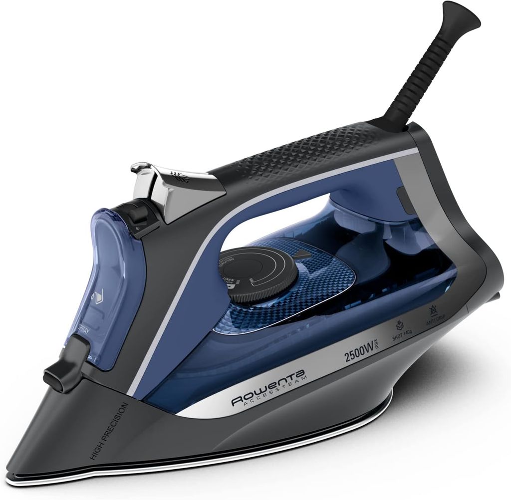 Imagen de: Rowenta Access Steam - Plancha vapor 2500 W, golpe 140 g/min y vapor continuo de 40g/min, suela Microsteam 300, punta precisa, sistema antical y protección antigoteo, azul, DW4301