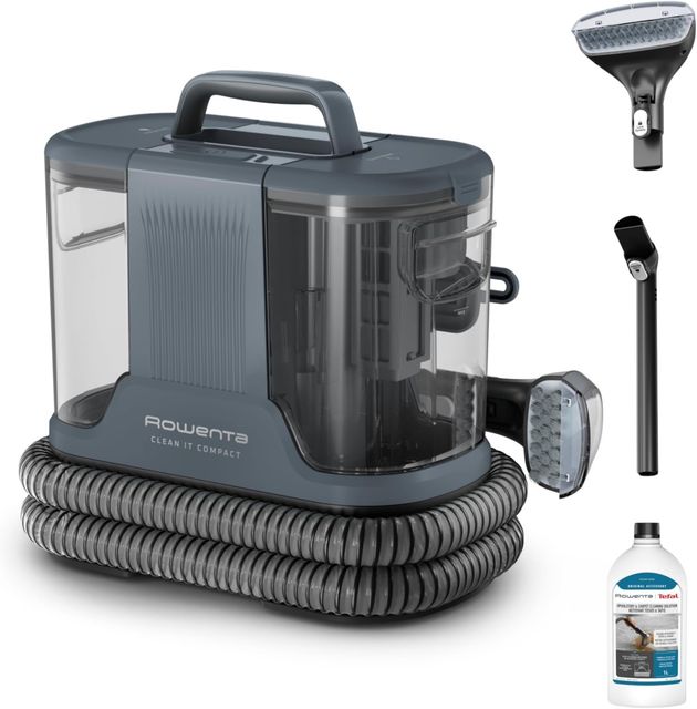 Imagen de la oferta: Rowenta Clean It Compact, Aspirador de tapicerías, Limpiador de manchas, Limpiador de moquetas portátil multiusos, Diseño Compacto, Suciedad de mascotas, 400 W, IN3011F0